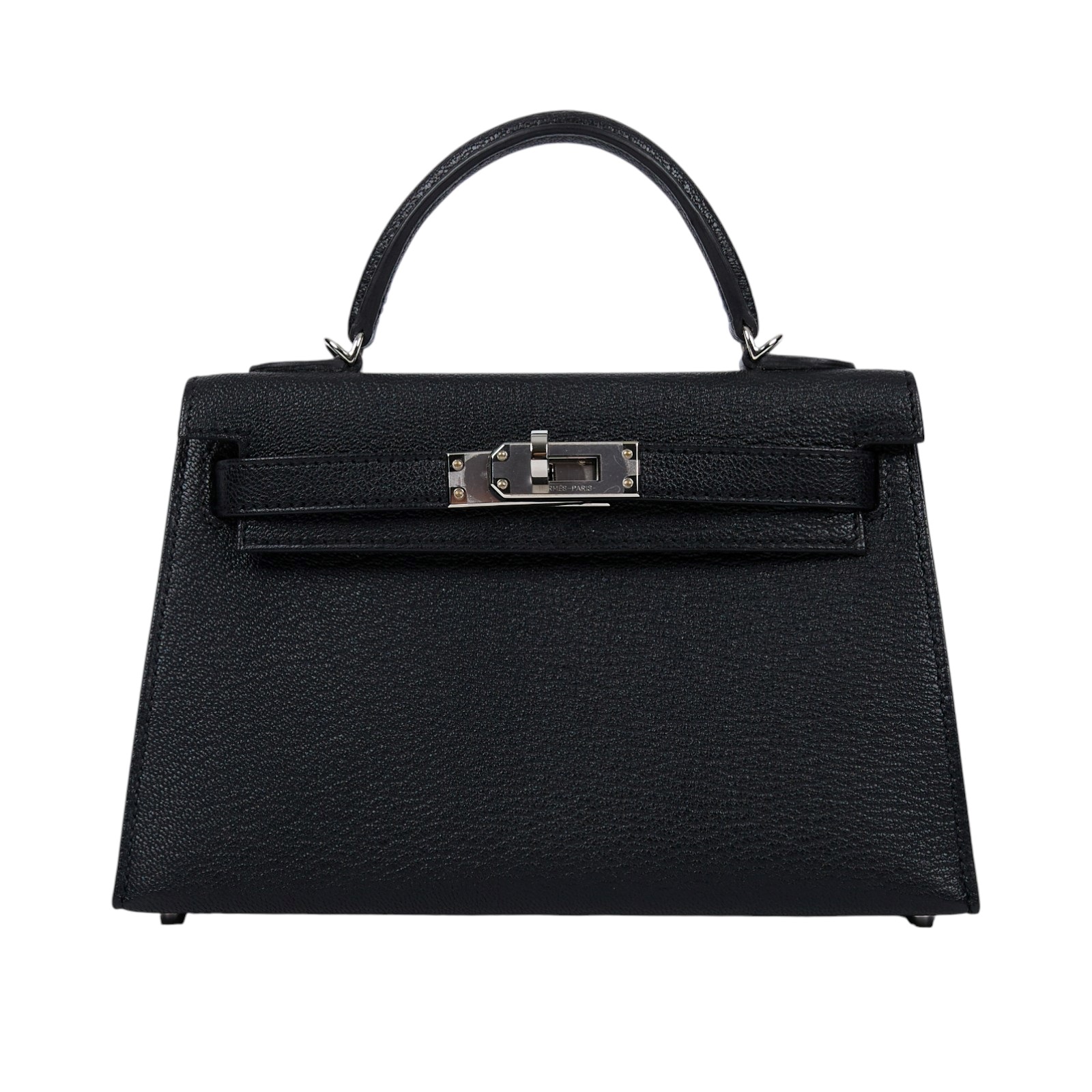 愛馬仕 Hermes Kelly Bag 凱莉包 mini 銀色五金 黑色 栗色 H079148CKCI /ALEZAN WHT159KH  防塵袋/原廠盒子/肩揹帶/購買證明