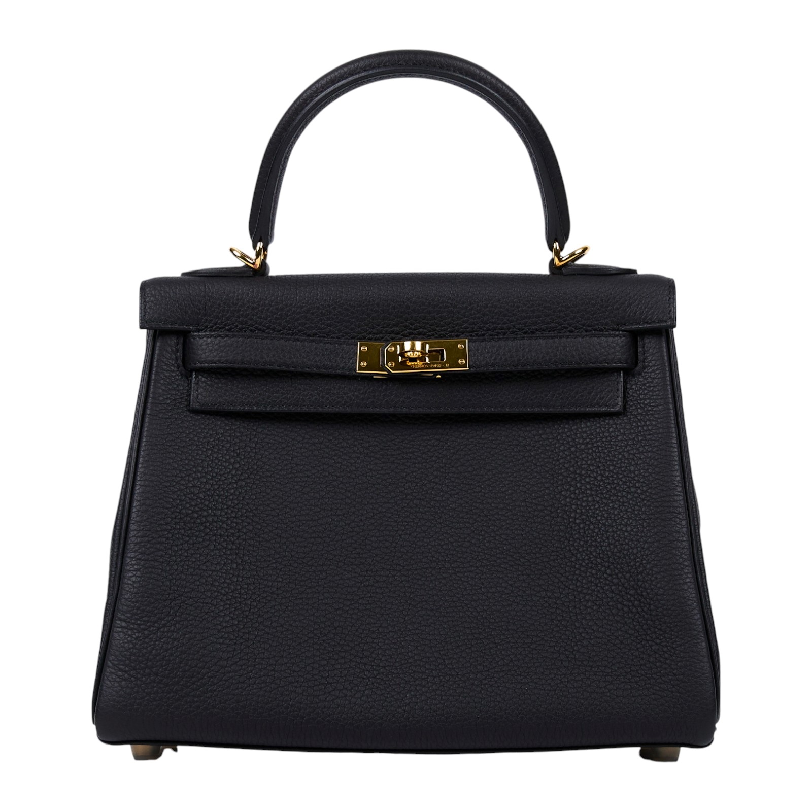 愛馬仕 Hermes Kelly Bag 凱莉包 25 黑色 金色五金 H044624CC89 /UAP650NYD  原廠盒子/防塵袋/鎖組/背帶/雨衣