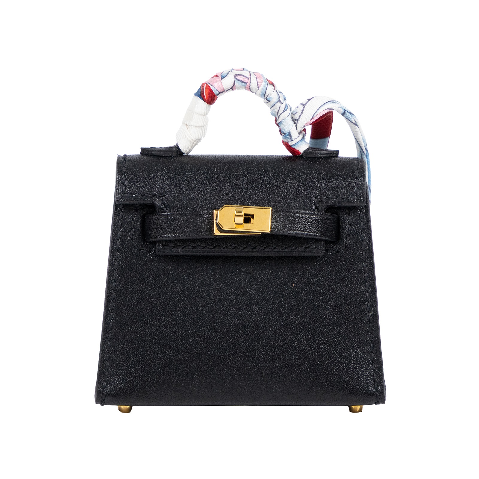 愛馬仕 Hermes Kelly Twilly 超迷你型 凱莉包吊飾 H079066 Y刻 黑金KELLY吊飾 原廠盒子/防塵袋