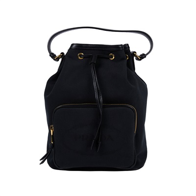 普拉達 PRADA Duet 水桶袋  黑色水桶包 防塵袋