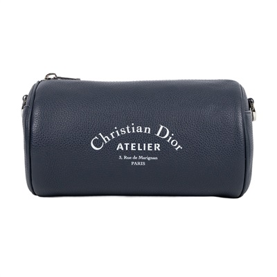 迪奧 CHRISTIAN DIOR Roller Bag 斜背包 滾筒包 1ATPO061XXX 深藍圓筒包 防塵袋/背帶