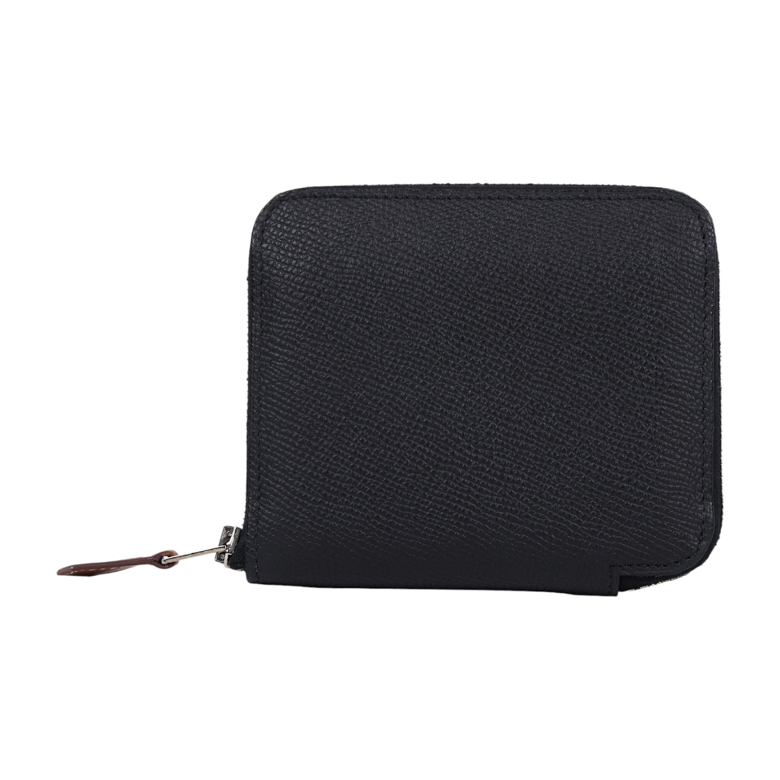 愛馬仕 Hermes SilkIn 拉鍊 絲巾 短夾 錢包 SILK W MZ 011  MS W刻黑絲巾短夾 原廠盒子/防塵袋