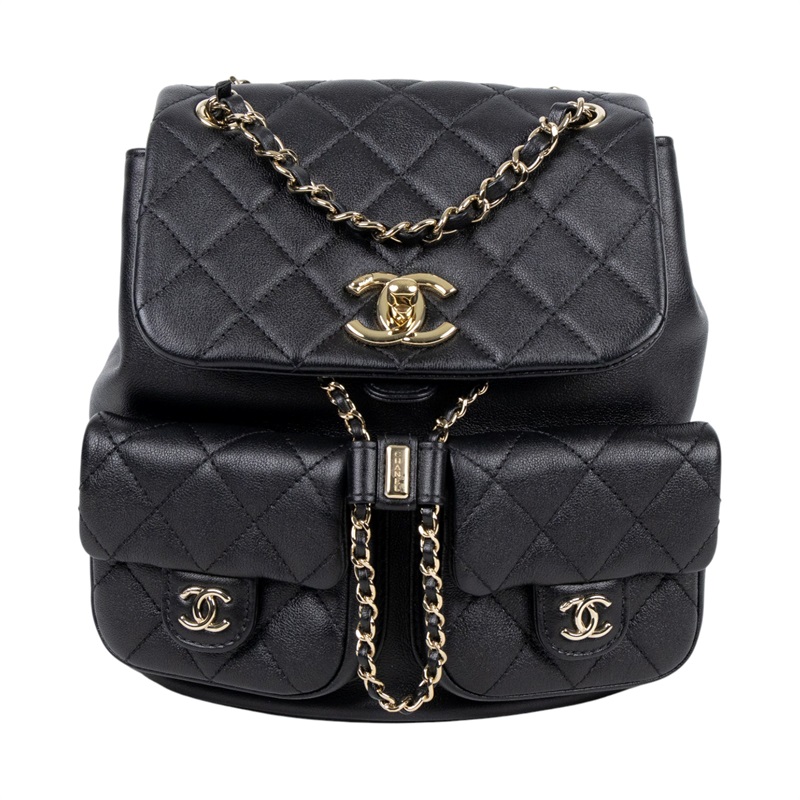 香奈兒 CHANEL Duma 經典 CC Logo 菱格紋 雙肩 後背包 AS3860 B13026 晶片款 黑DUMA後背包 原廠盒子/防塵袋/購買證明