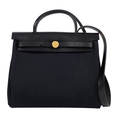 愛馬仕 Hermes Herbag Zip 31 金色五金 黑色 H078971CCAA /C031  NOIR/NOIR  原廠盒子/防塵袋/鎖組/購買證明影本