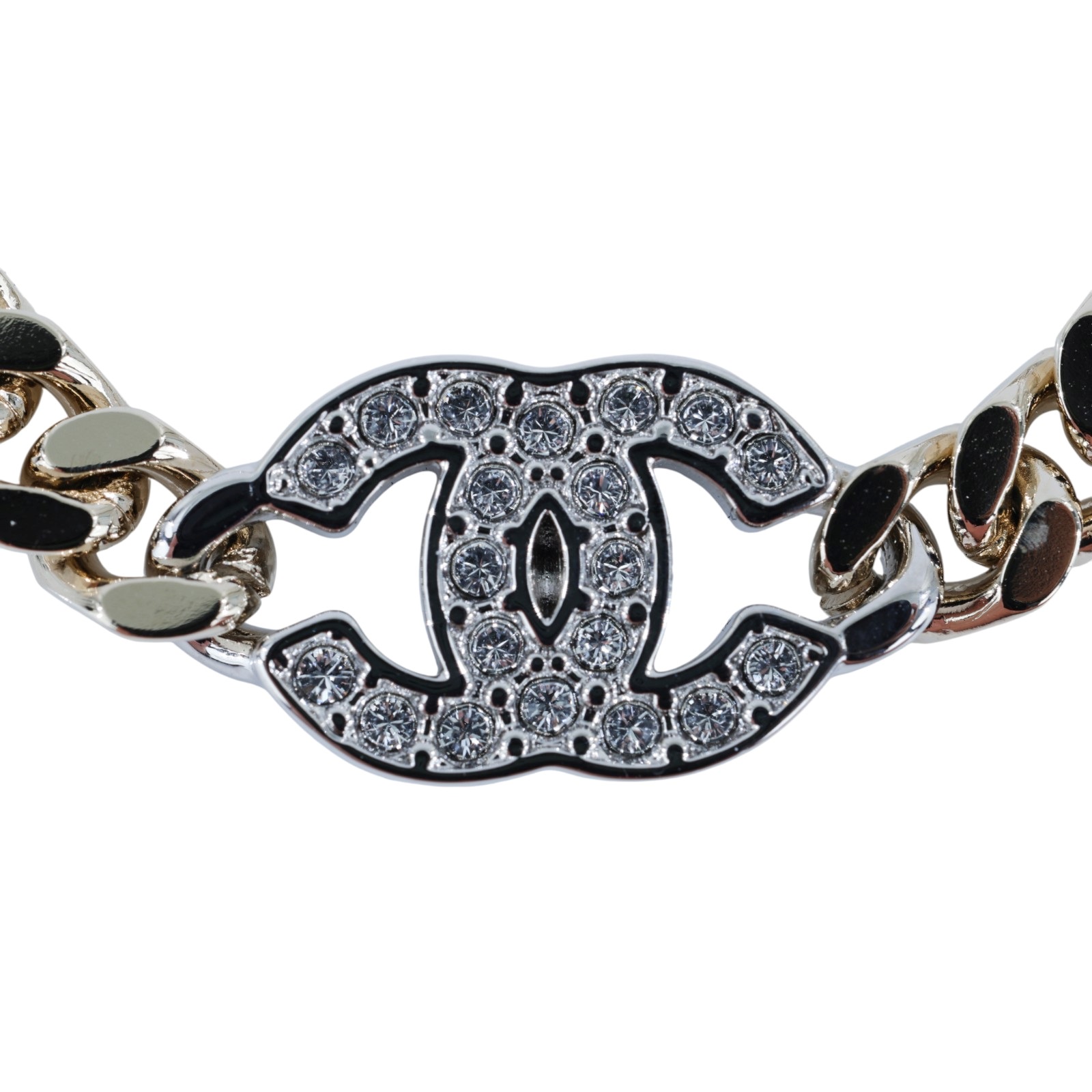 香奈兒 CHANEL CC LOGO 手鍊 B25V 3P雙C手鍊 原廠盒子/內襯