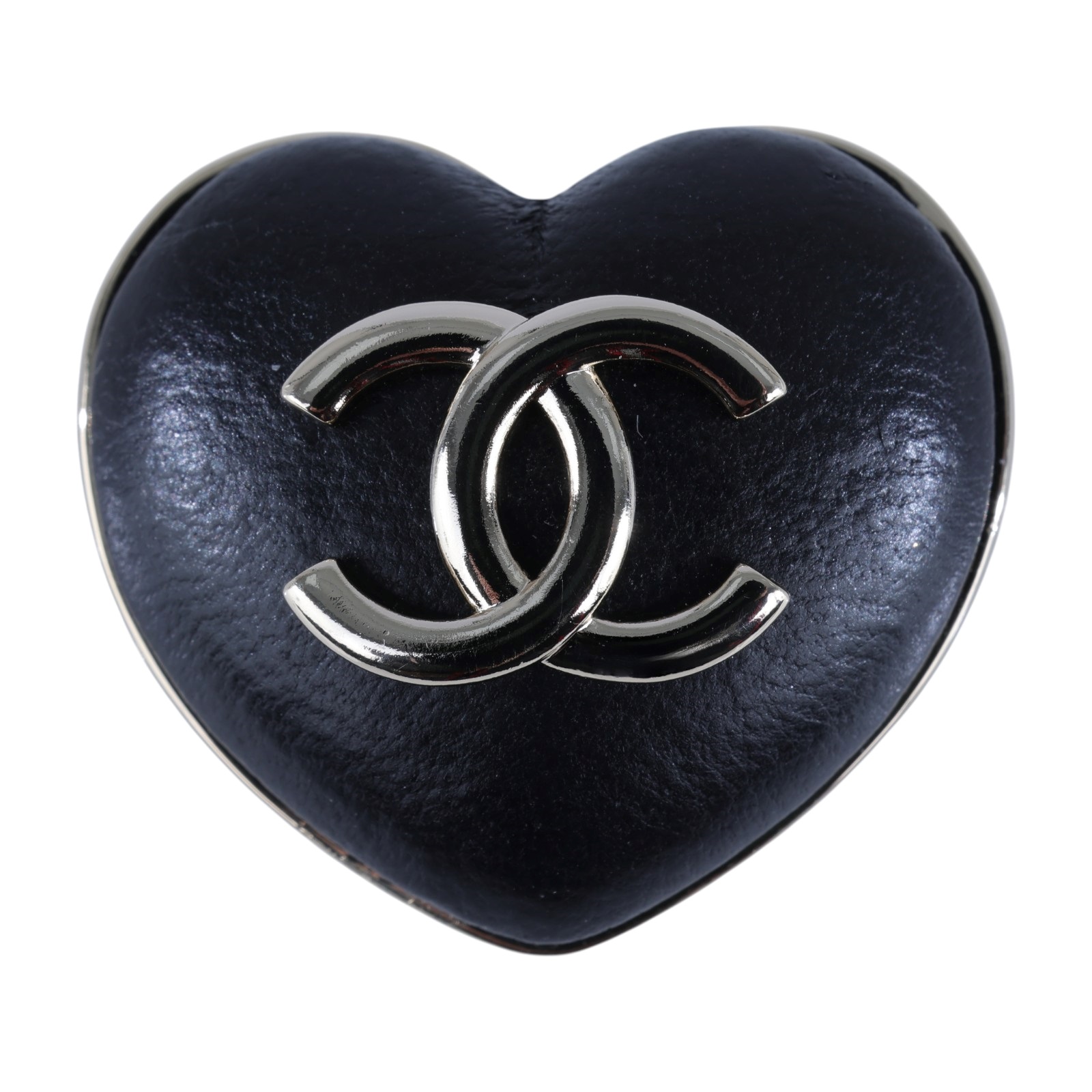 香奈兒 CHANEL CC LOGO 胸針 B22 K 黑愛心胸針 無附屬品