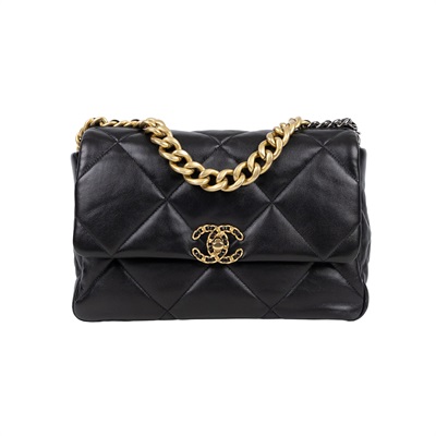 香奈兒 CHANEL 19 大型口蓋包 AS1161 30開 黑金19包 30CM 原廠盒子/防塵袋