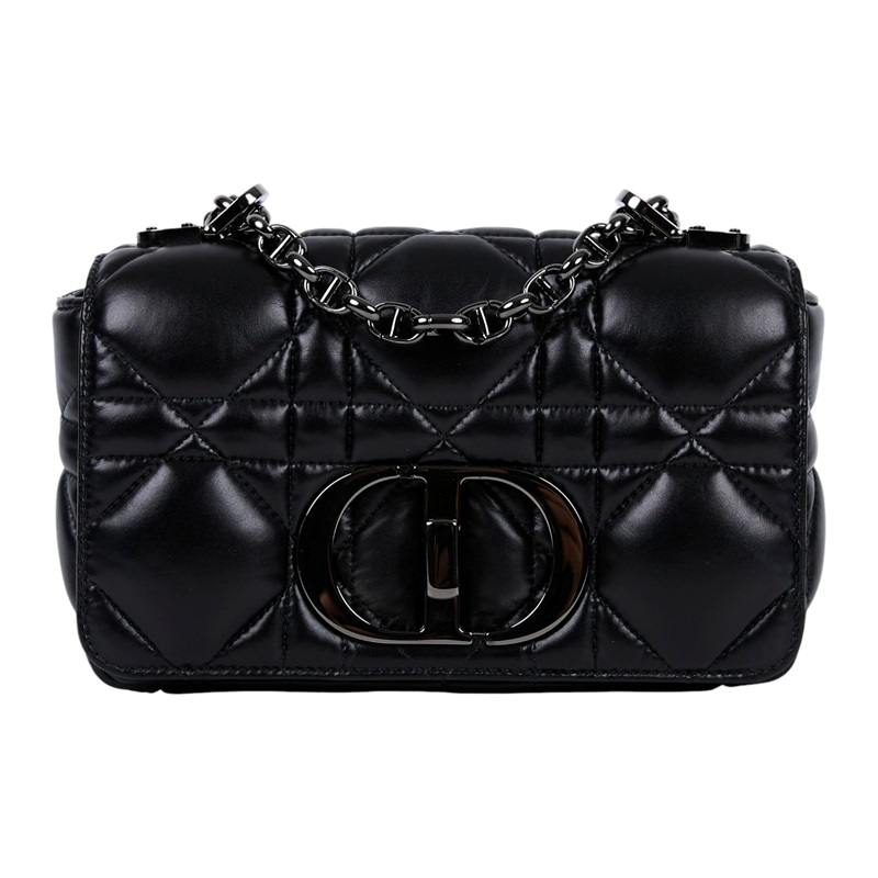 迪奧 CHRISTIAN DIOR Caro 小牛皮 小號 肩背 手袋 M9241UWHC 黑銀DIOR CARO SMALL 原廠盒子/防塵袋