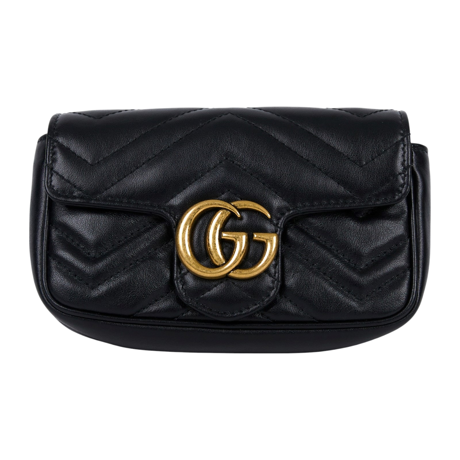 古馳 GUCCI GG Mormont 絎縫 超迷你袋 476433 DTDCT 黑MARMONT MINI 防塵袋