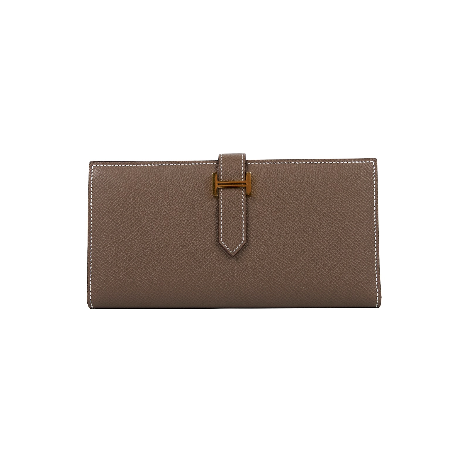 愛馬仕 Hermes Bearn Soufflet 長夾 金色五金 大象灰 H039785CC18 K  SN 004 FQ  原廠盒子/購買證明影本