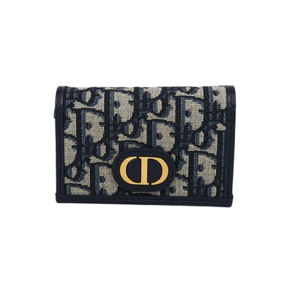迪奧 CHRISTIAN DIOR 30 Montaigne 錢包 卡片夾 S2300UTZQ 藍緹花MONTAIGNE 30 GLYCINE零錢包 防塵袋