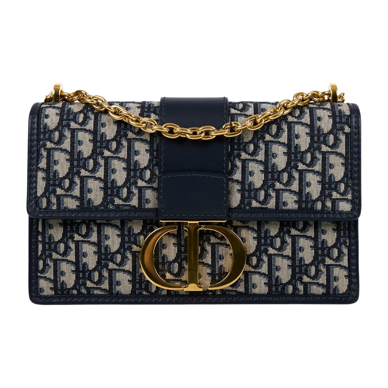迪奧 CHRISTIAN DIOR 30 Montaigne 鏈帶 肩背手提包 M9208UTZQ 藍緹花蒙田30鍊帶款 原廠盒子/防塵袋/保證卡