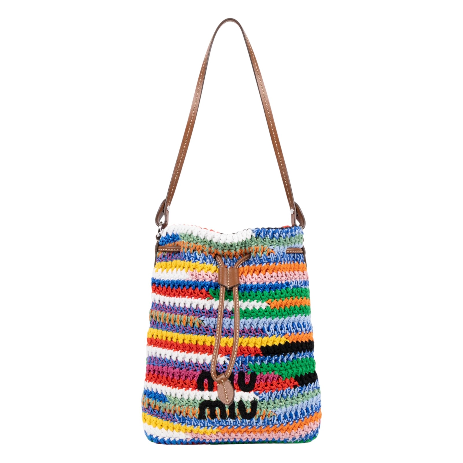 繆繆 MIU MIU Colorful Crochet 彩色鉤針 編織迷你包 5ND016_AF46 彩色毛呢斜背包 防塵袋