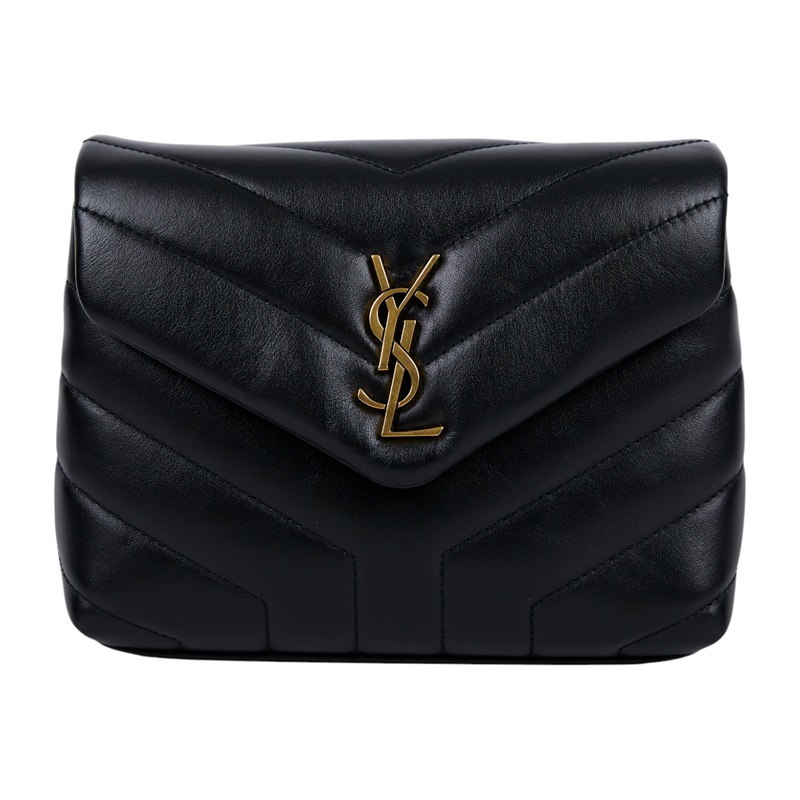 聖羅蘭 YSL SAINT LAURENT Loulou 絎縫 小牛皮 TOY 迷你 手袋  肩背 斜背包 金色五金 678401DV707  防塵袋