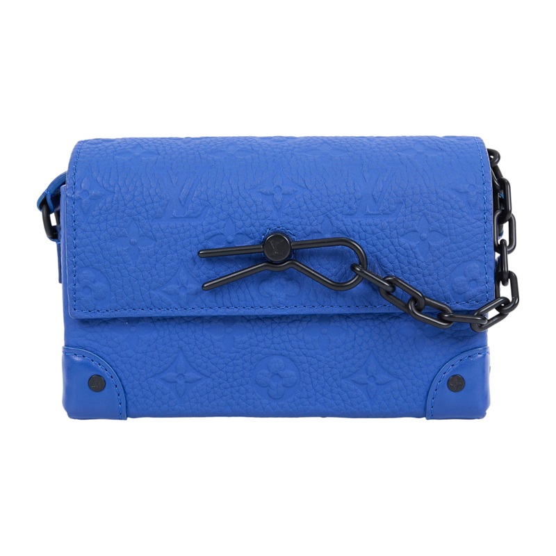 路易威登 LOUIS VUITTON Steamer 肩背包 錢包 郵差包 盒子包 M82571 晶片款 藍壓花STEAMER 無附屬品