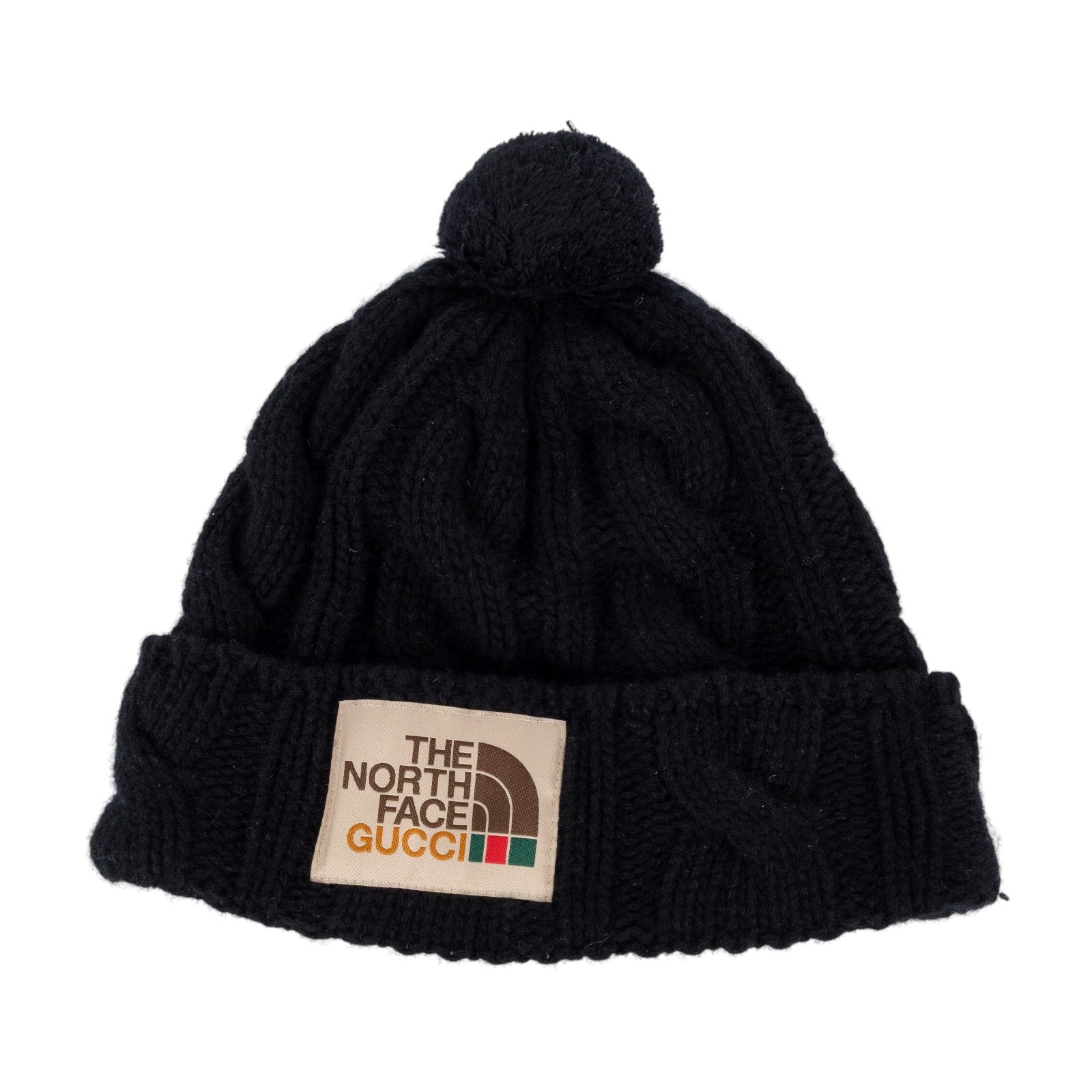 古馳 GUCCI The North Face 聯名 羊毛 針織帽 653564 4G200_M 黑色北臉聯名毛帽 #M 原廠盒子