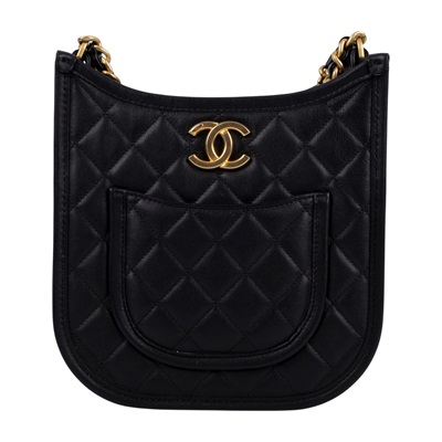 香奈兒 CHANEL Hobo 流浪包 AS5432 晶片款 24S黑色HOBO兩用包 防塵袋/原廠盒子