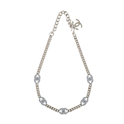 香奈兒 CHANEL CC LOGO 項鍊 頸鍊 鎖骨鍊 AB6444B21 A 水鑽5P LOGO頸鍊 無附屬品