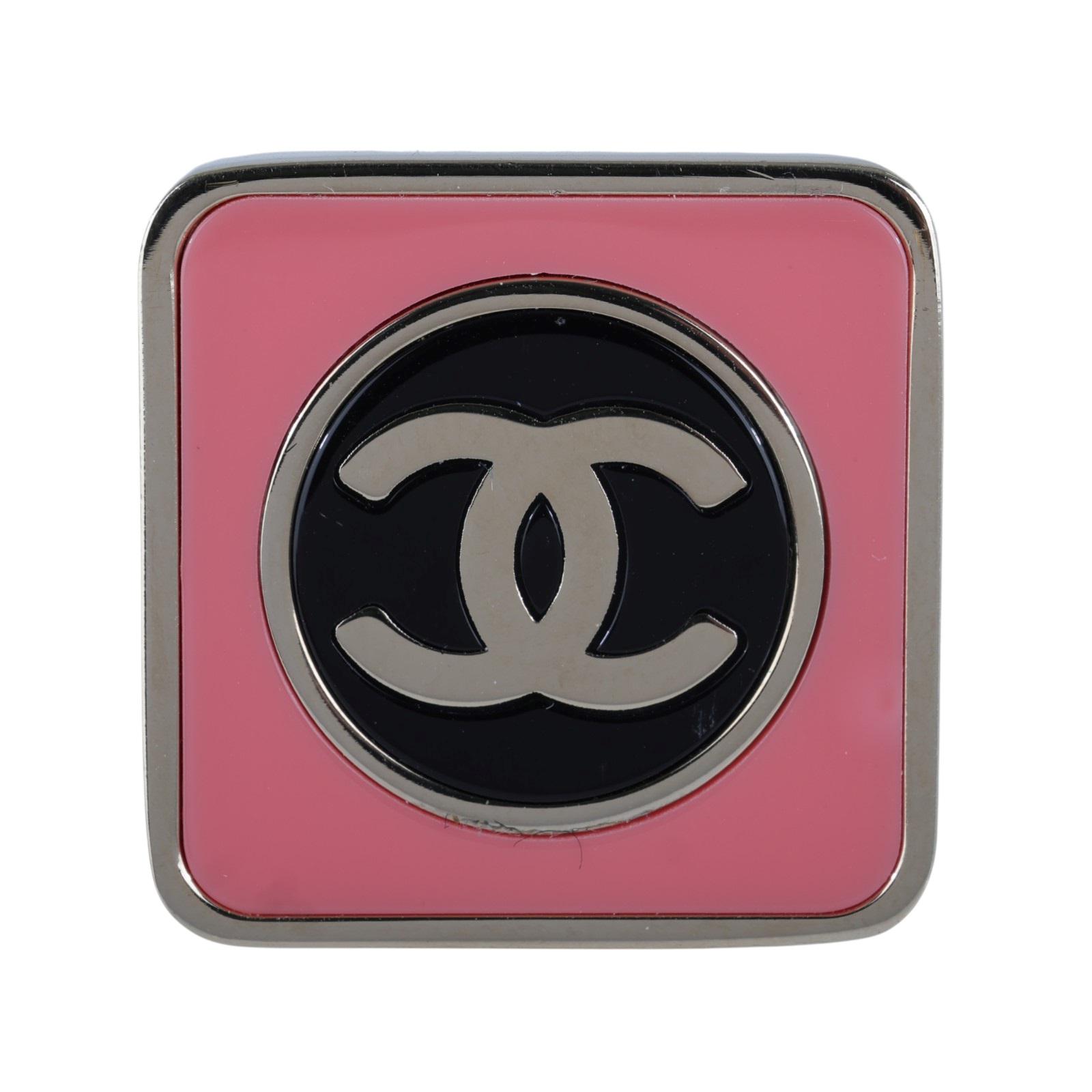 香奈兒 CHANEL CC LOGO 戒指 B23 C 粉色雙C方形戒指 無附屬品