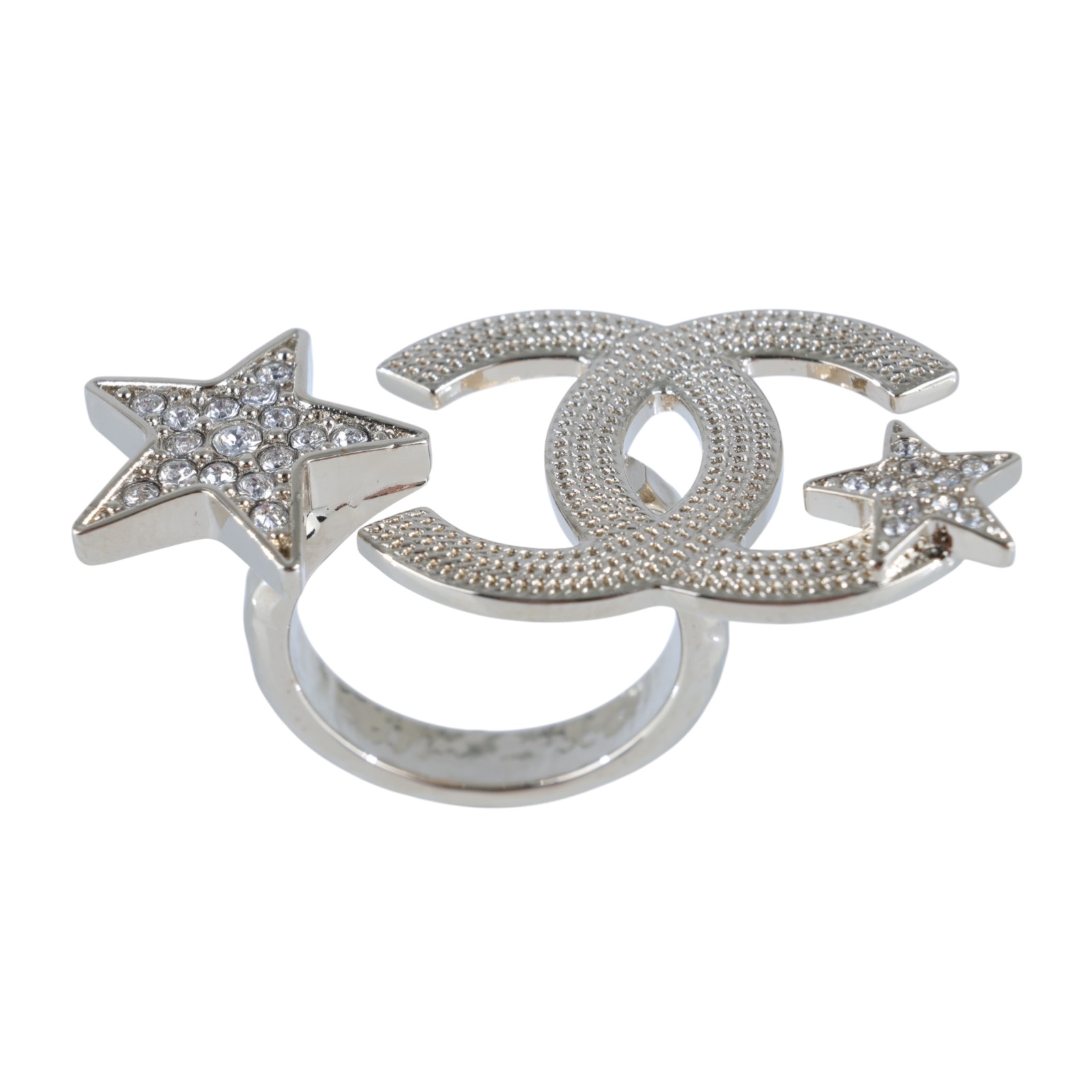 香奈兒 CHANEL CC LOGO 戒指 B23 B 淡金大雙C星星戒指 無附屬品