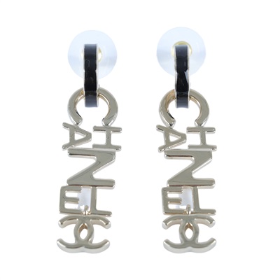 香奈兒 CHANEL CC LOGO 耳環 耳釘 A22 K 淡金垂墜LOGO耳環 無附屬品