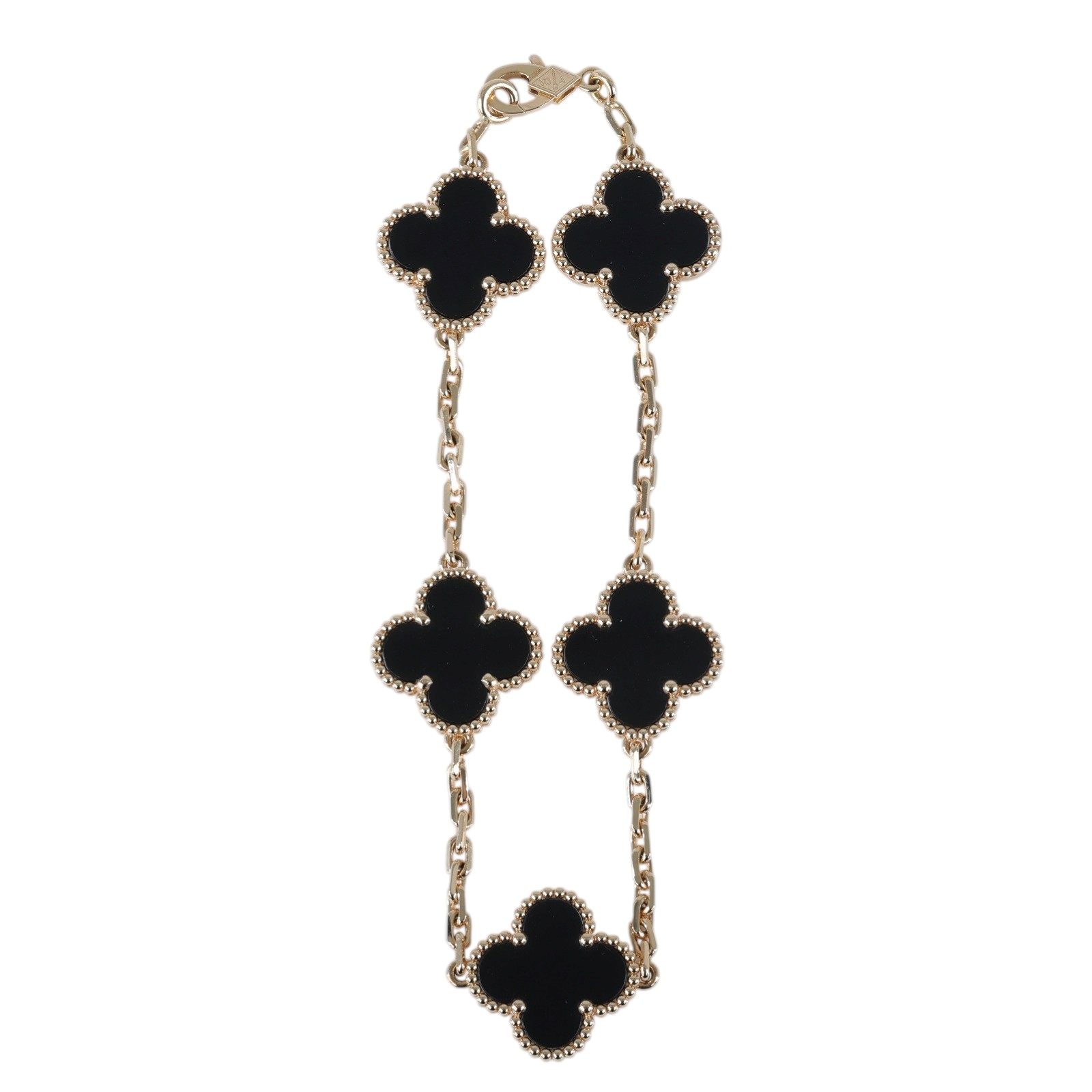 梵克雅寶 Van Cleef & Arpels Vintage Alhambra手鍊 5枚四葉幸運圖騰 VCARA41300  原廠盒子/防塵袋/保書/購買證明