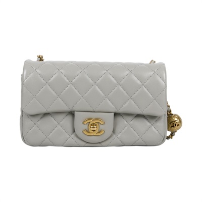 香奈兒 CHANEL Coco 20  肩背 斜背 迷你 口蓋包 AS1786 晶片款 灰金球COCO20 防塵袋