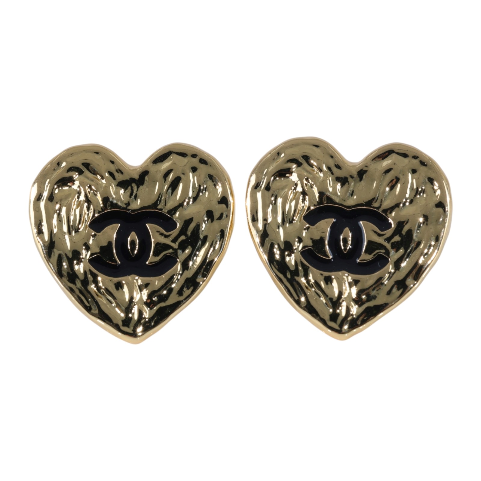 香奈兒 CHANEL CC LOGO 耳環 耳釘 B24P 金熔岩愛心耳環 無附屬品