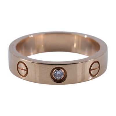 卡地亞 CARTIER Love 戒指 小型款 1顆鑽石 B4050749 RG 單鑽LOVE戒指#49 原廠盒子/保書