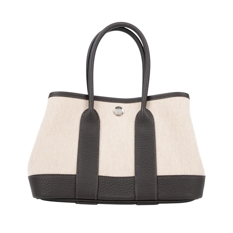 愛馬仕 Hermes Neo Garden Party 花園派對包 23 銀色五金 淺米色 米色 烏木色 H086418CKAB /WAM006UH  原廠盒子/防塵袋/購買證明