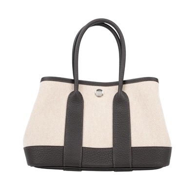 愛馬仕 Hermes Neo Garden Party 花園派對包 23 銀色五金 淺米色 米色 烏木色 H086418CKAB /WAM006UH  原廠盒子/防塵袋/購買證明