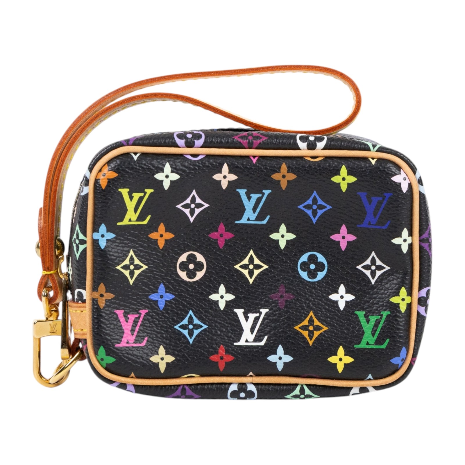 路易威登 LOUIS VUITTON Multi Trousse Wapity Pouch 手拿包 零錢包 村上隆 黑三彩 M58034  無附屬品