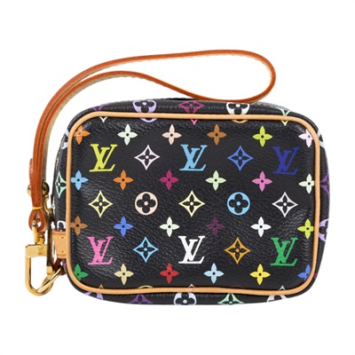 路易威登 LOUIS VUITTON Multi Trousse Wapity Pouch 手拿包 零錢包 村上隆 黑三彩 M58034  無附屬品