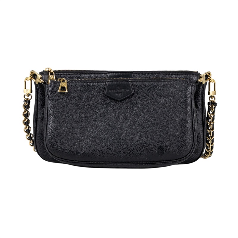 路易威登 LOUIS VUITTON Multi Pochette Accessoires 壓花牛皮 混合式 斜背袋 M80399 晶片款  原廠盒子/防塵袋/購買證明