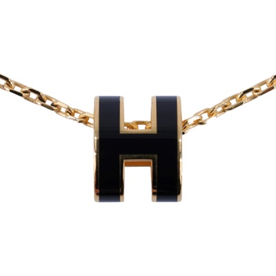 愛馬仕 Hermes Mini Pop H 墜飾 黑色 H147992Fv03 /GD0231 黑金MINI POP H項鍊 原廠盒子/底襯