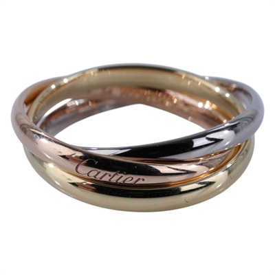 卡地亞 CARTIER Trinity 戒指 小型款 B4235154 TRINITY三環戒指細款 #54 防塵袋/原廠盒子2/購買證明影本