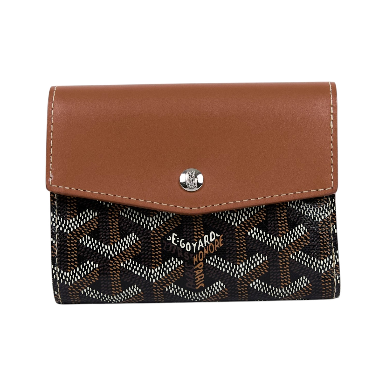 高雅德 GOYARD Saint Gabriel 錢包 三折 短夾 STGABRPMLTY 棕Saint Gabriel三折短夾 原廠盒子/國外購買證明影本