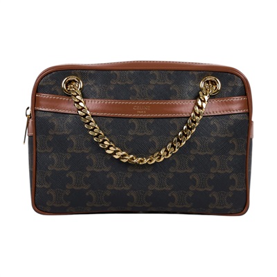 思琳 CELINE Patapans 肩背包 195452BZJ 棕凱旋相機包 無附屬品