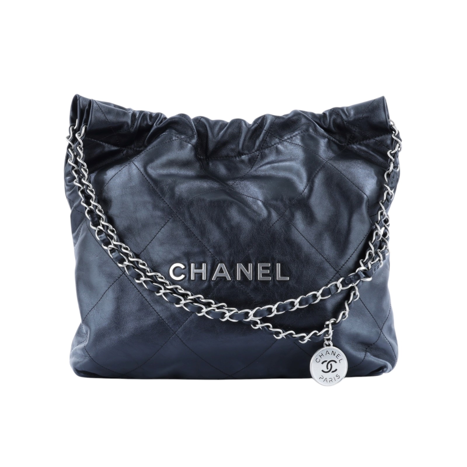 香奈兒 CHANEL 22 小型 束口包 AS3260 晶片款 黑銀22包 小號 原廠盒子/防塵袋