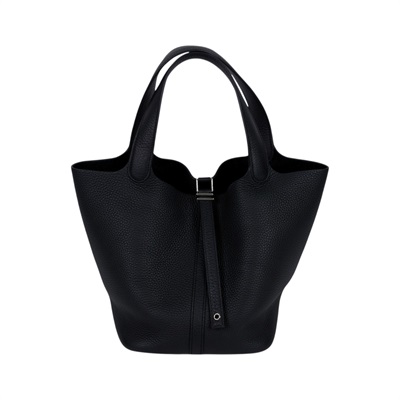 愛馬仕 Hermes Picotin Lock 22 菜籃子包 銀色五金 黑色 H060991CK89 /W AM 006 UH  防塵袋/原廠盒子/鎖組