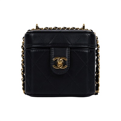 香奈兒 CHANEL 化妝盒 肩背包 斜背包 鏈條包 AS3459 晶片款 黑羊轉釦化妝盒 原廠盒子/防塵袋