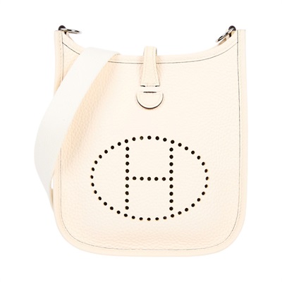 愛馬仕 Hermes Evelyne 16 Amazone bag 伊芙琳包 銀色五金 奶油白 H069426CKCP /ZMM 001 NF  原廠盒子/防塵袋/購買證明影本/背帶