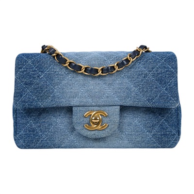 香奈兒 CHANEL CF 迷你 口蓋包 A69900_DEMIN 晶片款 單寧漸層COCO20 原廠盒子/防塵袋