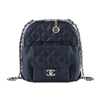 香奈兒 CHANEL 荔枝皮 小書包 迷你後背包  26開黑荔枝吊墜後背包 原廠盒子/防塵袋/保證卡