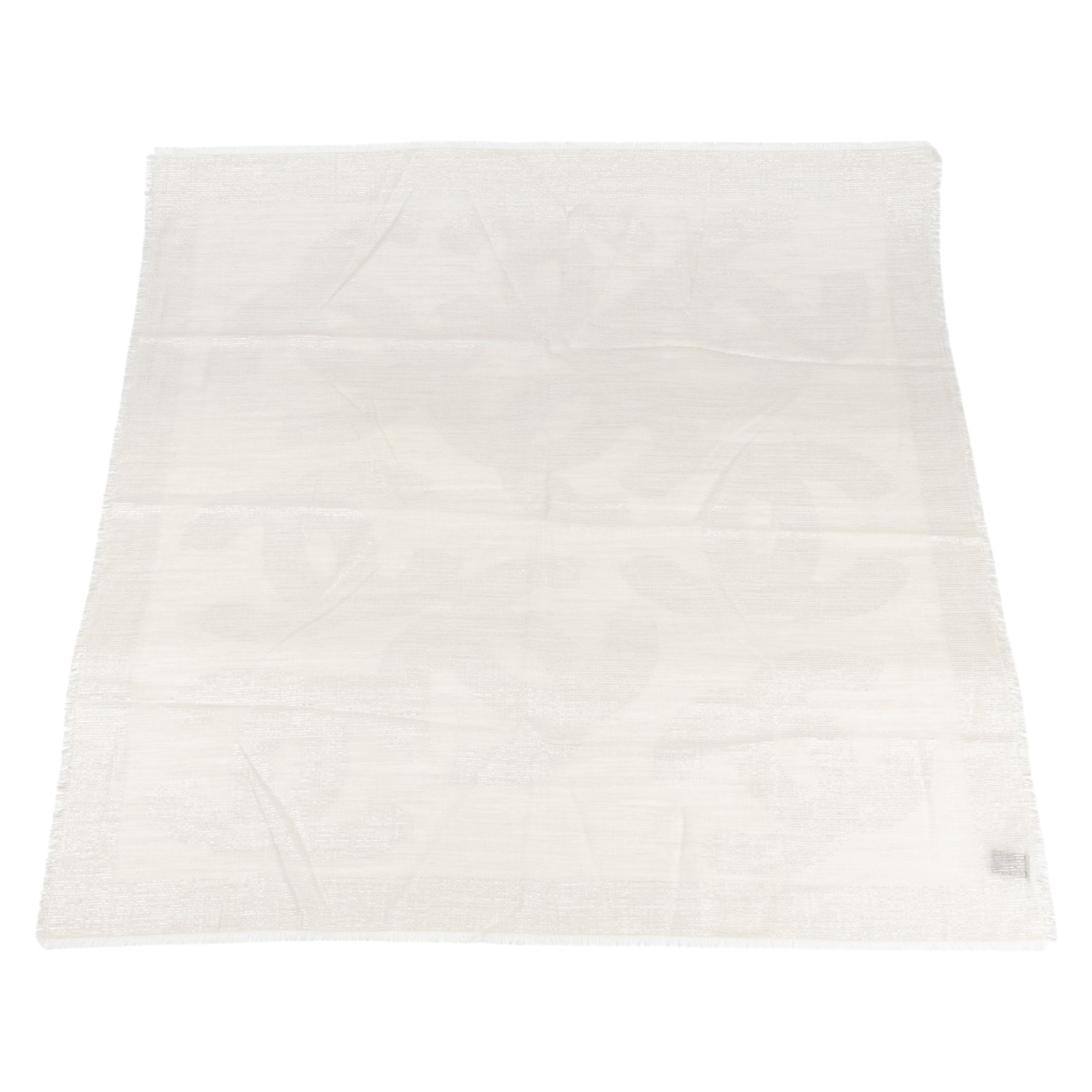 香奈兒 CHANEL 披肩 圍巾  米金蔥方巾 原廠盒子