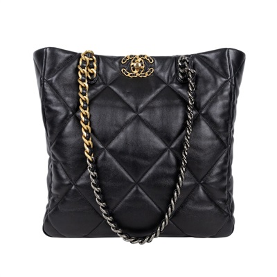 香奈兒 CHANEL 19 購物袋 AS3519 晶片款 黑金羊19托特包 原廠盒子/防塵袋