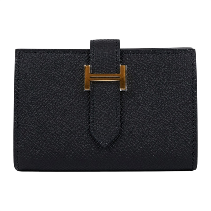 愛馬仕 Hermes Bearn Mini 短夾 金色五金 黑色 H039796CC89 /W AI 009 WS W刻 黑BEARN MINI 原廠盒子