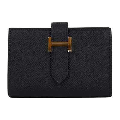 愛馬仕 Hermes Bearn Mini 短夾 金色五金 黑色 H039796CC89 /W AI 009 WS W刻 黑BEARN MINI 原廠盒子
