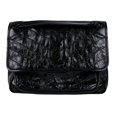 聖羅蘭 YSL SAINT LAURENT Niki 復古皮革 中型手袋 6331840EN08 SO BLACK NIKI 中號 防塵袋