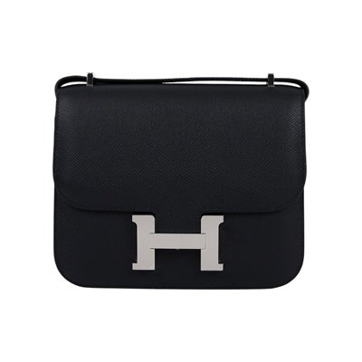 愛馬仕 Hermes Constance Bag 康康包 MIni 18  銀色五金 黑色 H083905CK89 /W MS 319 AP  原廠盒子/防塵袋/購買證明影本/鏡子